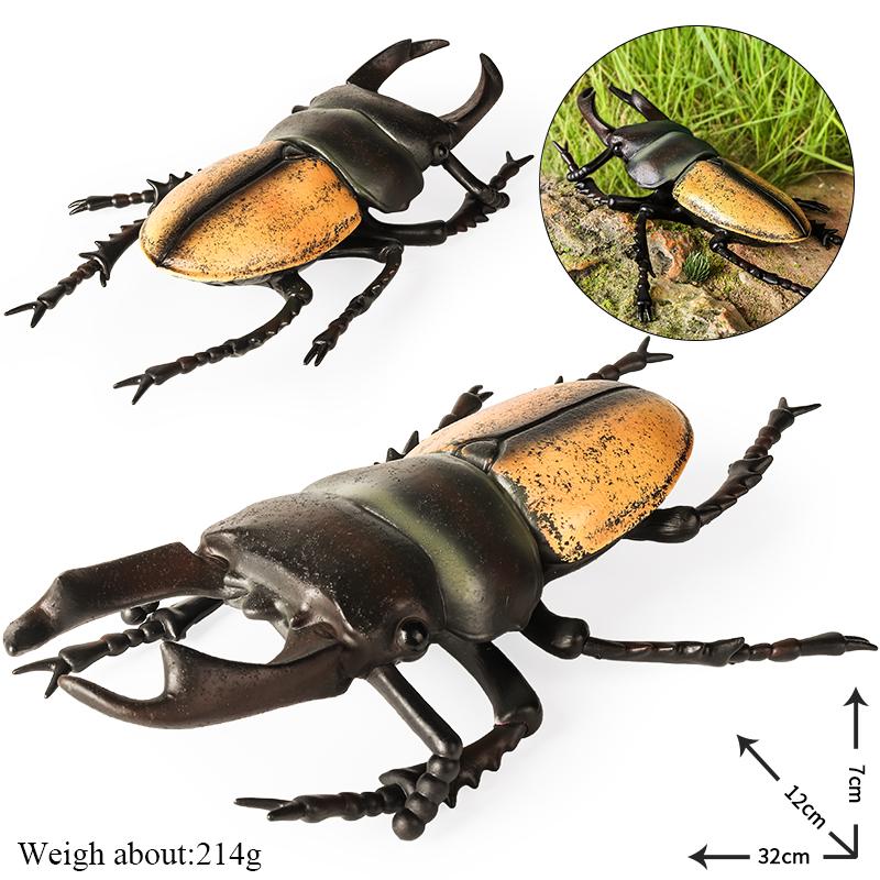 Oenux Big Size Insect Model Coleoptera Lucanidae Beetle Dynastes Hercules Action Figures Figurine Educational Kids Safe Toy