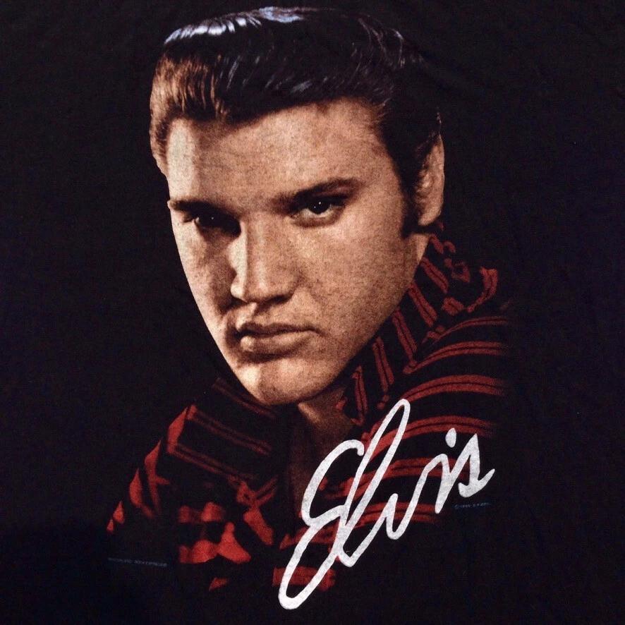 Винтажная футболка 90-х ELVIS PRESLEY РАЗМЕР L/XL рок мягкая одинарный шов