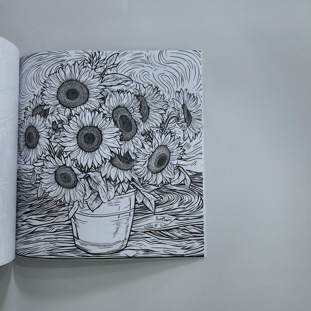 Книжка-раскраска в стиле Ван Гога для взрослых и подростков, снятие стресса, креативное развлечение, книга для занятий, подарок