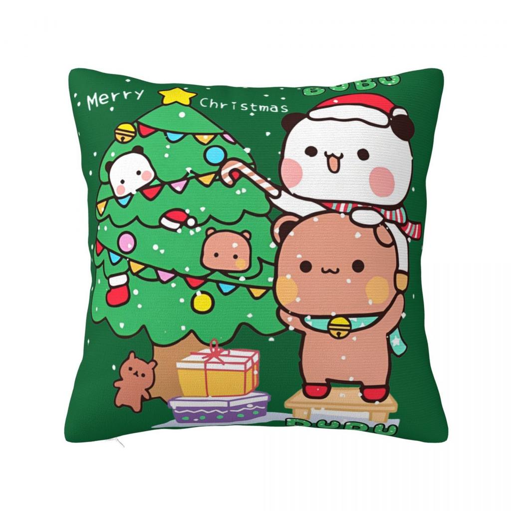 Bubu Dudu Xmas Рождественская Наволочка Печатная Ткань Чехол для Подушки Декор Чехол для Декоративной Подушки Автомобильный На молнии 18''