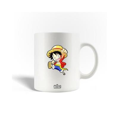 Кружка керамическая - MANIACASE - One Piece - Луффи - 30 cl - Можно мыть в посудомоечной машине - Белый
