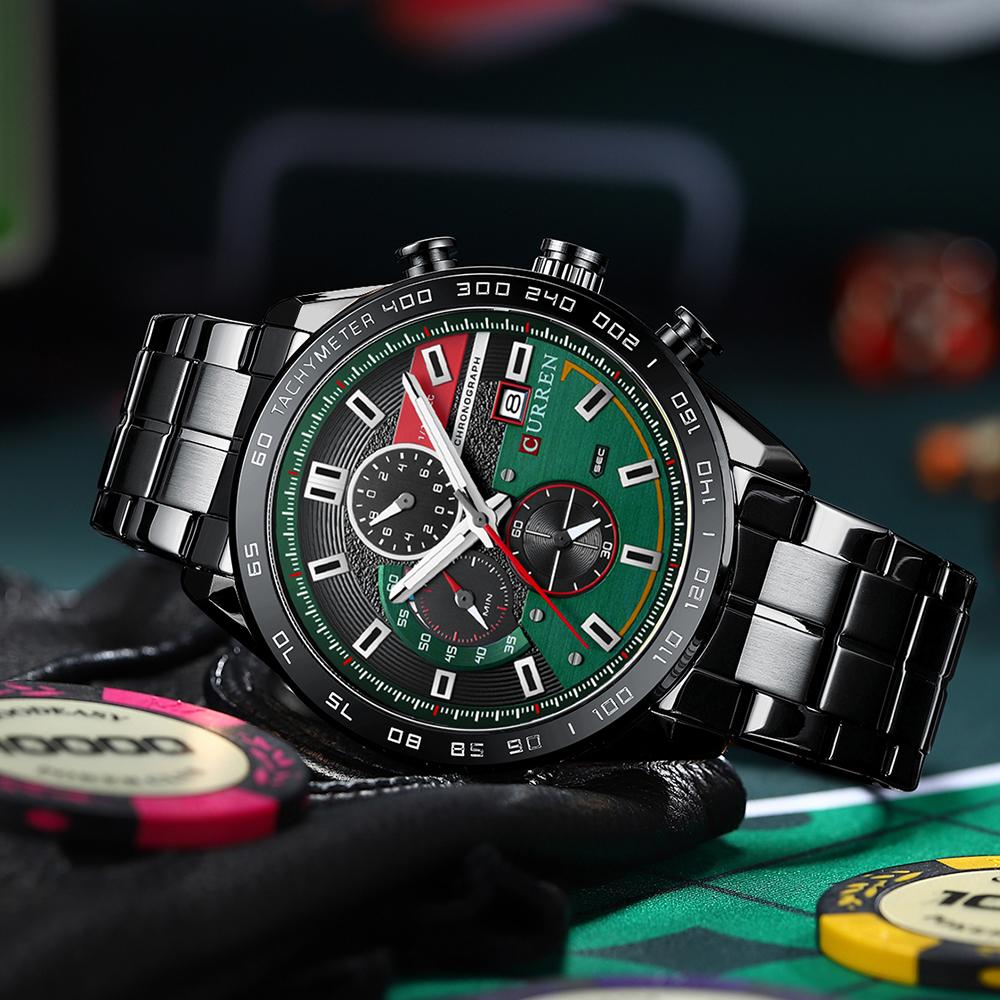 CURREN Watch for Men New Fashion Men Watches Quartz Wristwatches Stainless Steel Band Clock Male Chronograph Watches