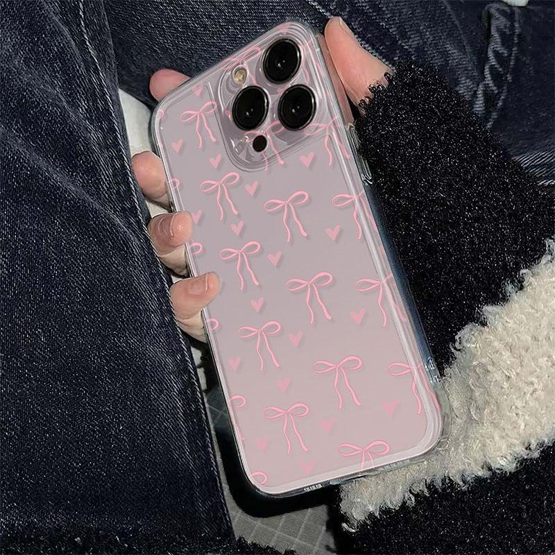 Чехол для iPhone 15 Модный чехол для телефона с принтом Бабочка и Бант для iPhone 16 14 13 12 11 Pro Max X XR XS 7 8 Plus SE2 16E Чехол