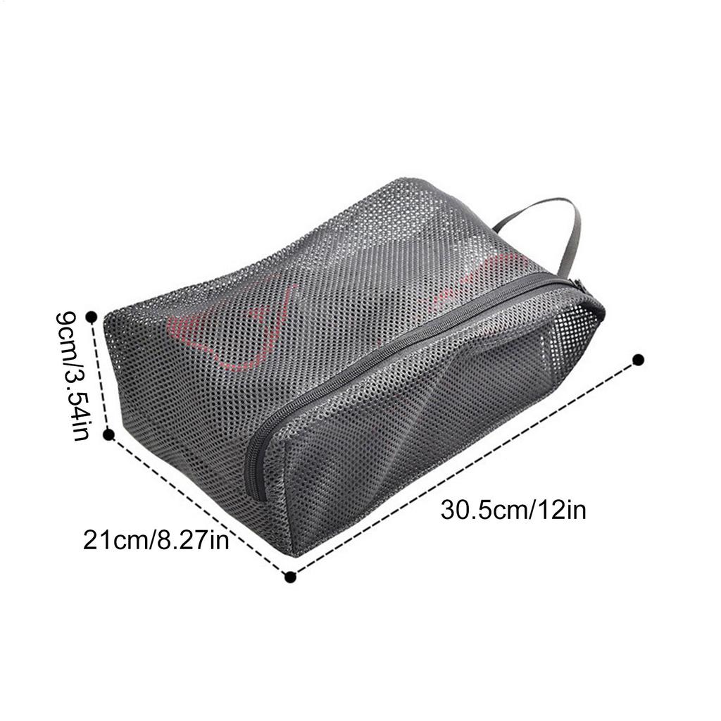 Mesh Bag Durable Shoe Storage Swimming Gear Organizer with Zipper Outdoor Sports Storage Pouch for Clothes Sneaker Travel
