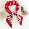 Red Polka Dot Printing Soft Touch Human Cotton Square Scarf Personalized Design Warm Scarf Thin Shawl