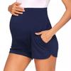 Solid Color Maternity Support Shorts - Comfortable Home and Sportswear