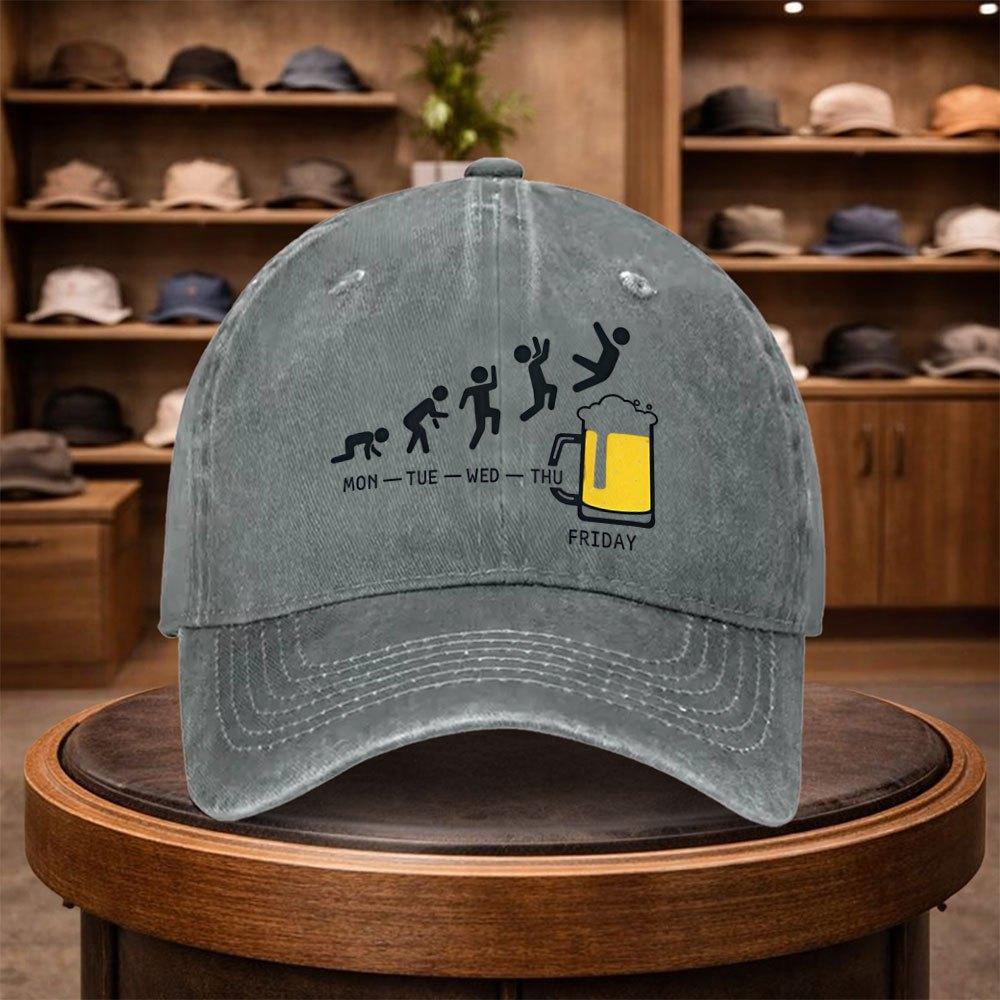 A Baseball Cap Featuring Emotional Changes from Monday to Friday a Casual Duckbill Hat Stylish And Adjustable for Outdoor Use