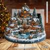 2D Плоский Акриловый Рождественский Декор для Стола с Основанием Снеговик Дом Вращающаяся Карусель Дизайн Для Дома Офиса Внутри/Снаружи