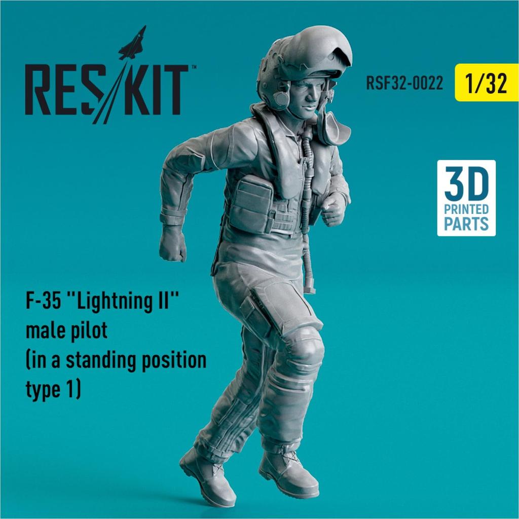Reskit Male Pilot Standing Type 1 3D Printer Kit 1/32 F-35A RSKF32-0022
