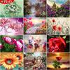 5D DIY Full Square Round Diamond Embroidery Painting Rose Flowers Diamond Mosaic Landscape Home Decoration
