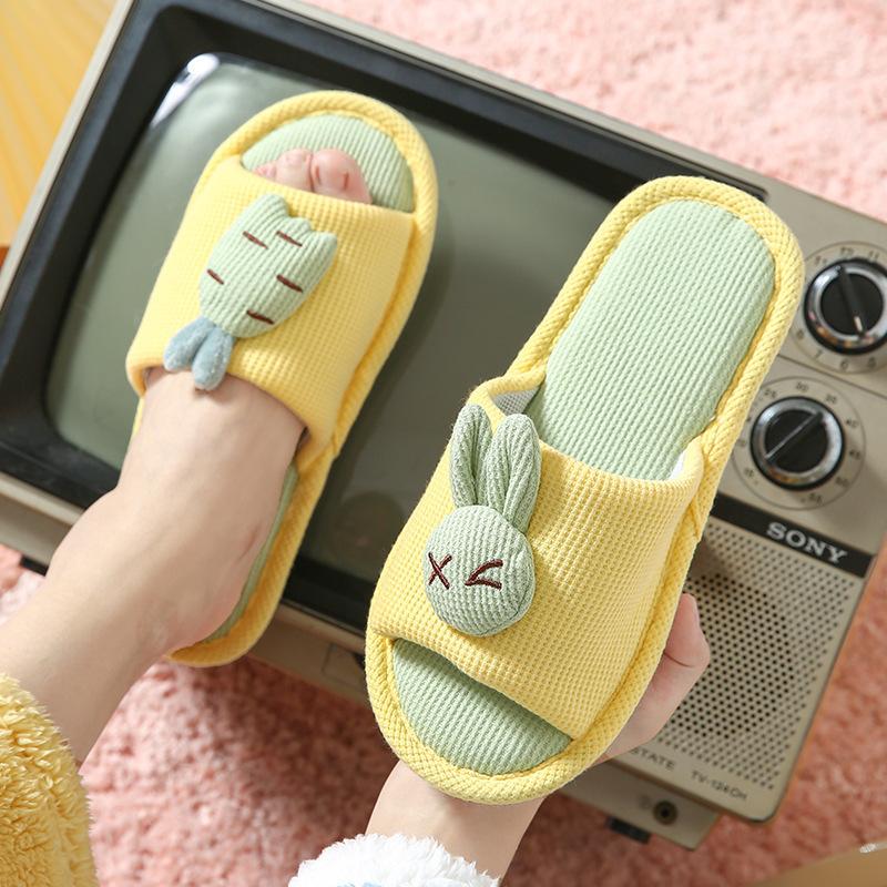 Cartoon Carrot Rabbit Slippers Indoor Non Slip Floor Couple Shoes Men and Women