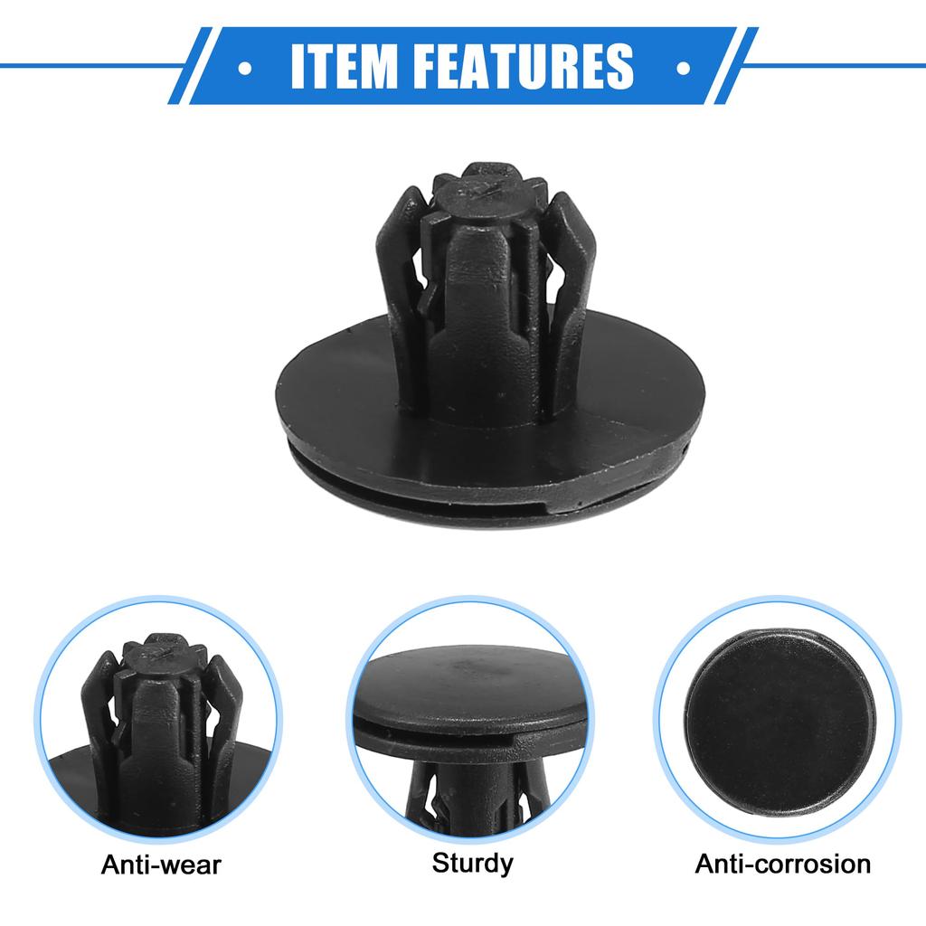 VekAuto 25pcs Fender Liner Retainer Clips for Honda Made of Durable Black Plastic