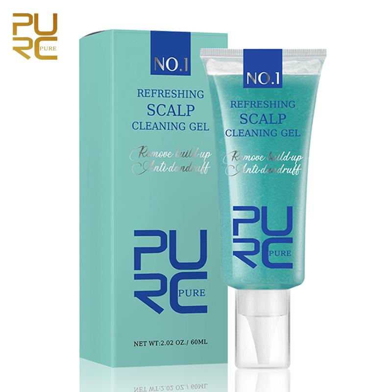 PURC Гель для кожи головы от перхоти, отшелушивающий, освежающий, против зуда, питательный продукт для ухода за волосами, 60 мл