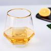 2pcs/1pcs Hexagonal Glass Gift for Friend 320ml Colorful Transparent Drinkware Whiskey Wine Cups Household Juice Cup Water Cups