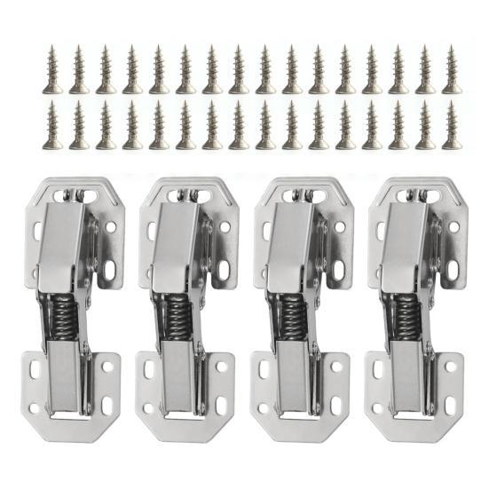 Петли для кухонных шкафов, нержавеющие, устойчивые к коррозии, многоцелевые, без предварительного сверления, сверхпрочные, с мягким закрыванием, скрытые петли