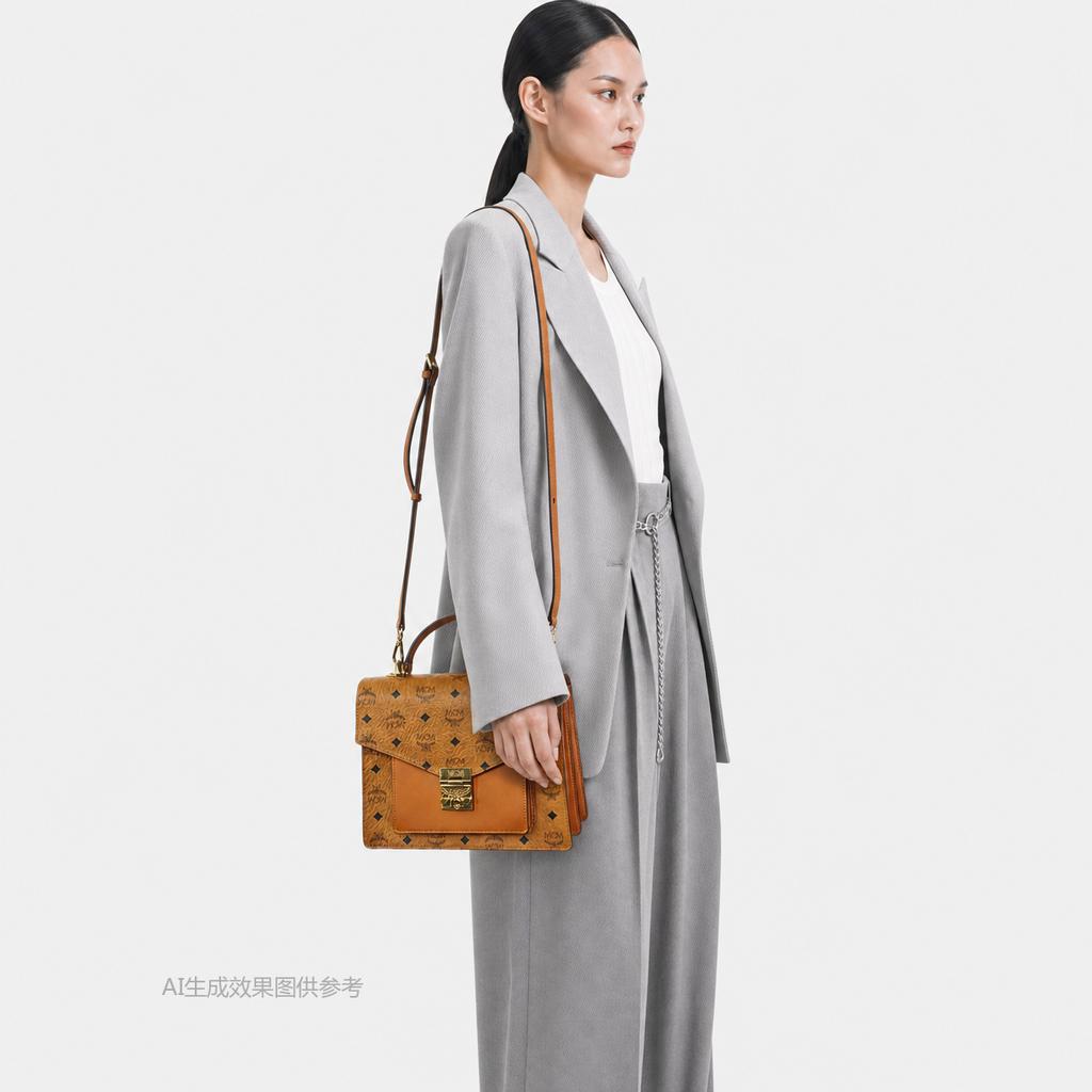 [Pre-Owned] Patricia Visetos Monogram Leather Accordion Tote Crossbody Shoulder Bag - Fair #19RLLOO