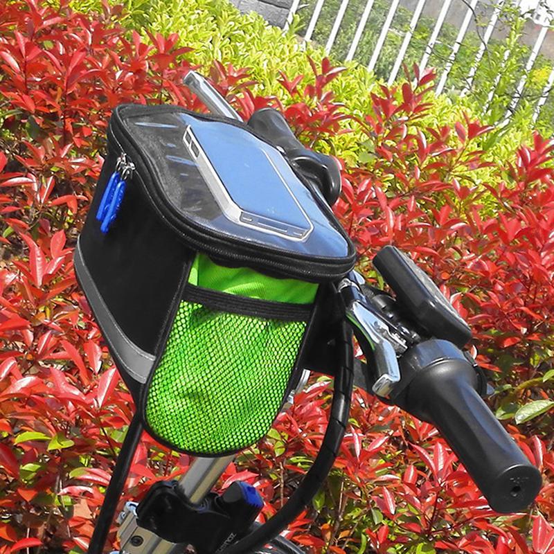 Bike Front Tube Bag Waterproof Reflective Strip Bicycle Handlebar Basket Pack Cycling Front Frame Pannier Bicycle Accessories