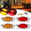 2 шт. Овальные габаритные огни 18 светодиодов 12-24 В Световые приборы для грузовиков Задние фонари прицепа Хромированные боковые габаритные огни для автомобиля лодки