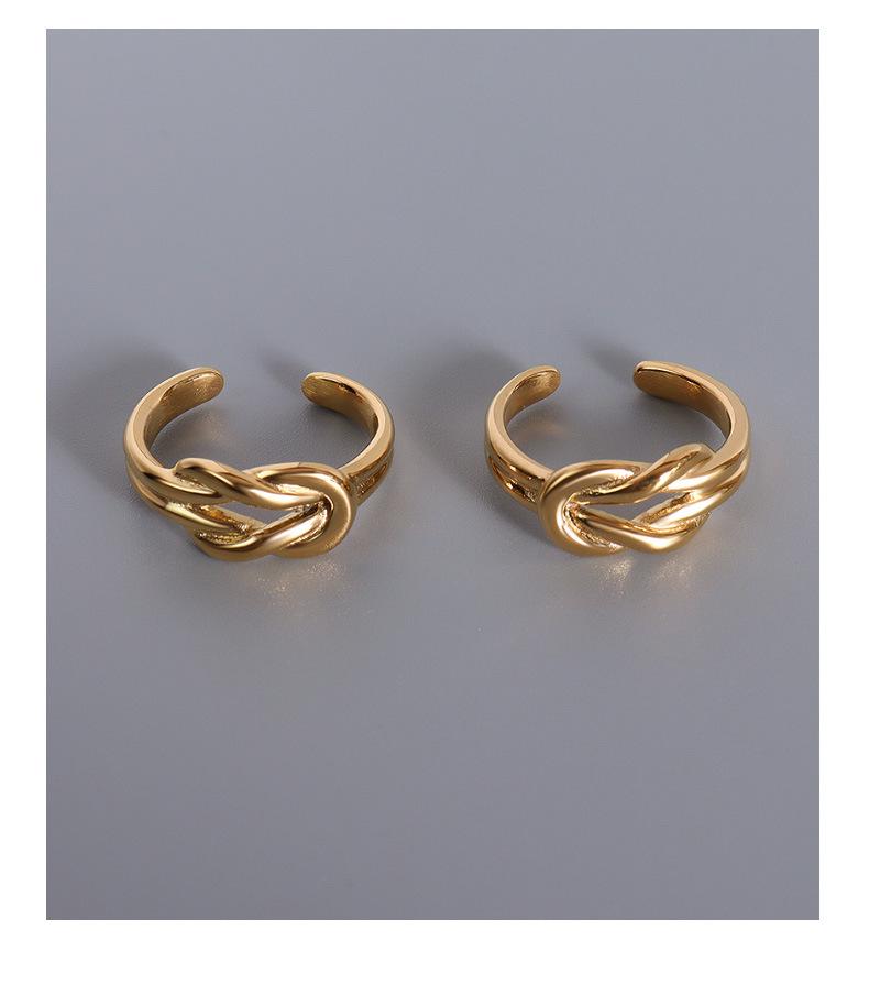 Кольцо French Niche Love Knot из титановой стали с покрытием 18K Золото A198