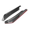 Pair Car Rear Bumper Lip Wrap Angle Splitter Diffuser Carbon Fiber Look+Red Line