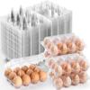 100PCS 3 * 4 Grids Egg Containers Clear Egg Holder Egg Trays Durable Egg Cartons Home Use