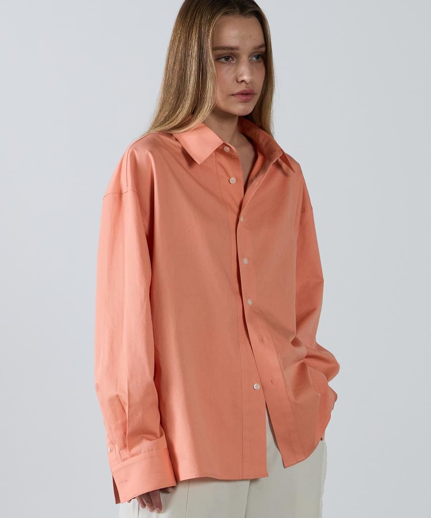 SSIN AND LEE Women Lin Back Cotton Overshirt Peach Fuzz