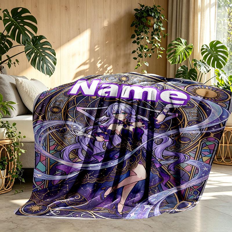 Custom Name Personalized Robin (Honkai Star Rail) Print Blanket, Home Decor, Bedroom, Sofa, Camping, Couch, Gifts for Birthday Christmas