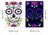 Halloween Fluorescent Stickers Funny Arm Ghost Face Waterproof Tattoo Stickers Women Men Party Supplies Masquerade Cosplay Props