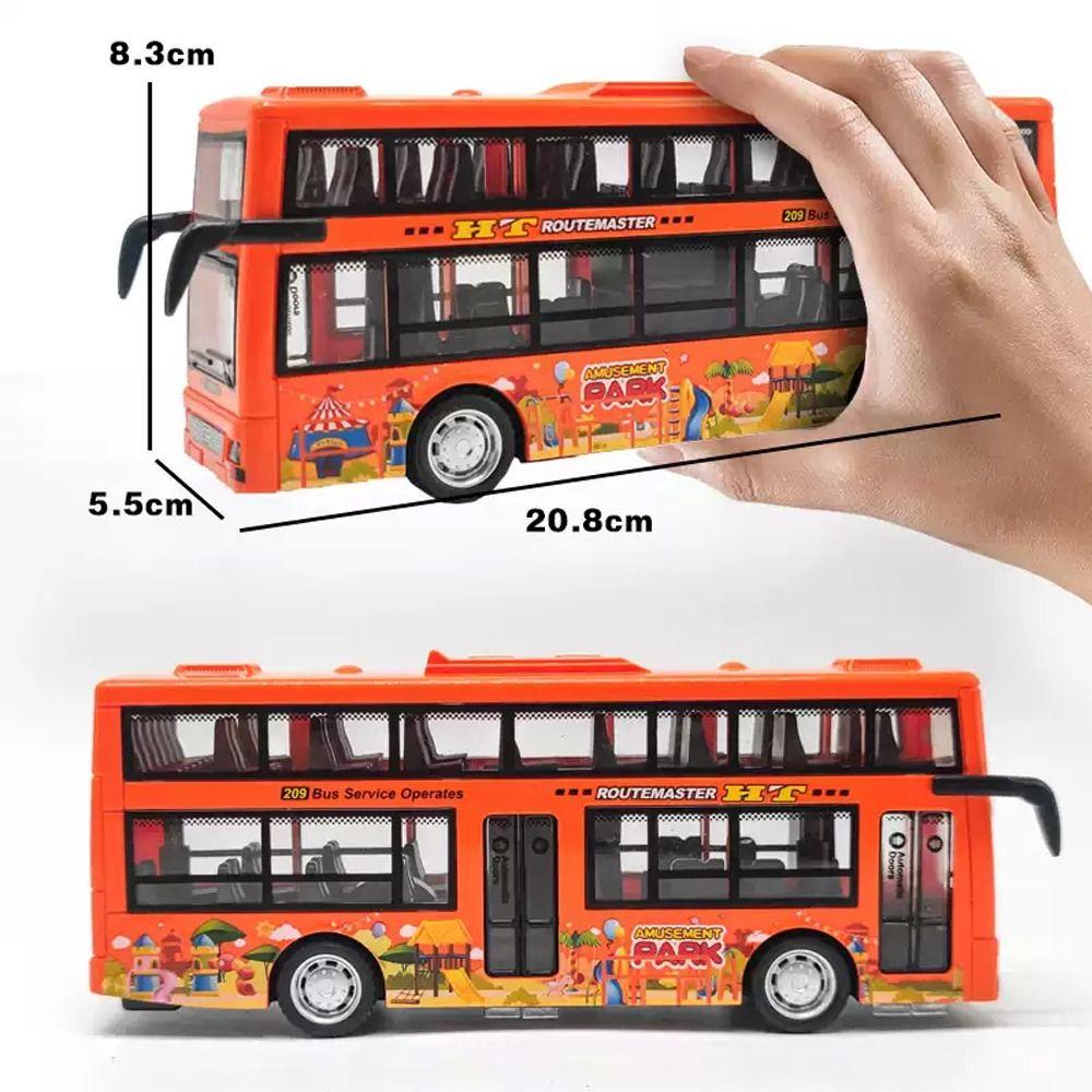 Friction Powered Double Decker Bus Model Open the Door Sightseeing Bus Model  Boys Toy