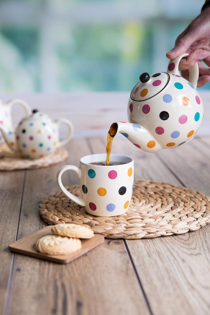 Чайник London Pottery Farmhouse, IvoryDot, 2 чашки