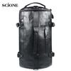 Multifunctional Leather Solid Black Color PU Travel Male Large Capacity Shoulder Backpack School Bag