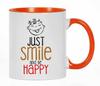 Inkdotpot Просто улыбнитесь и будьте счастливы - милая мотивирующая кружка для чая в подарок на день рождения для мужчин и женщин с цитатами 11 унций