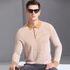 [Mulberry Silk+Jacquard Pattern] Autumn Business Men's Wear Comfortable and Casual Men's Polo Shirt Knitted T-shirt for Men
