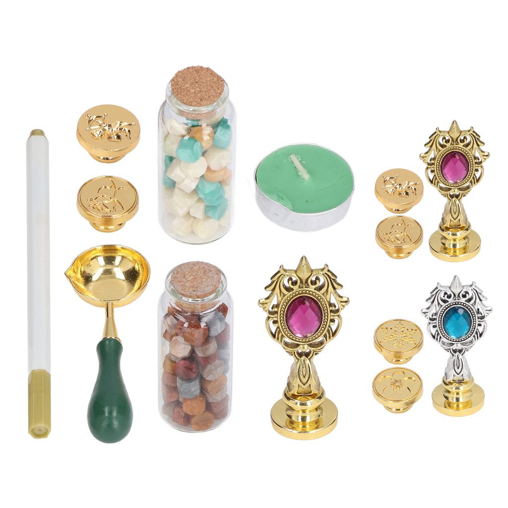 Набор восковых штампов с прозрачной гравировкой и съемной ручкой. Тонкая восковая изысканная работа. Печь для восковых штампов.