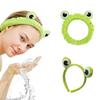 Cute Green Frog Headband with Hair Hoop for Washing Face Wide Padded Headband Skin Care Makeup Removal Shower for Women Girls