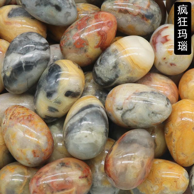 1pcs Egg Shaped 30mm Crystal Jade Small Egg Mining Bird Egg Stone Easter Colored Egg Natural Crystal Stone Gypsum Dropshipping