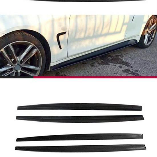 Боковые юбки и спойлеры BMW 4 серии в стиле MP, глянцевые черные, с текстурой под карбон, для F32 F33 F36