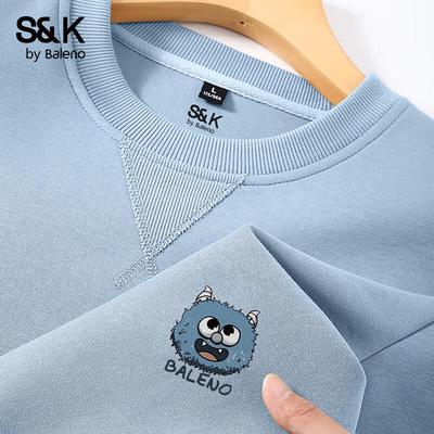 Мужской свитшот оверсайз с круглым вырезом и мультяшным принтом серии S&K от Baleno