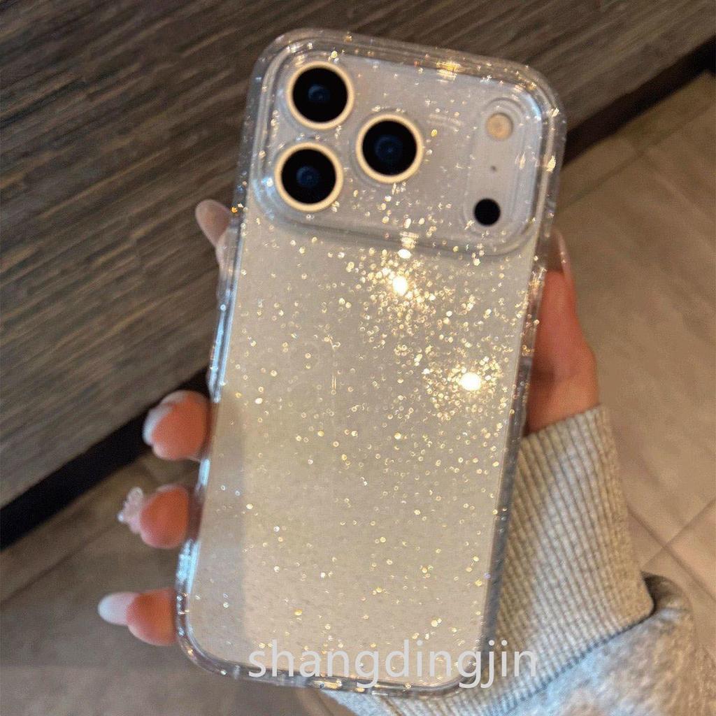 Премиальный прозрачный чехол с блестками для iPhone 17 Pro Max, 16, 15, 14