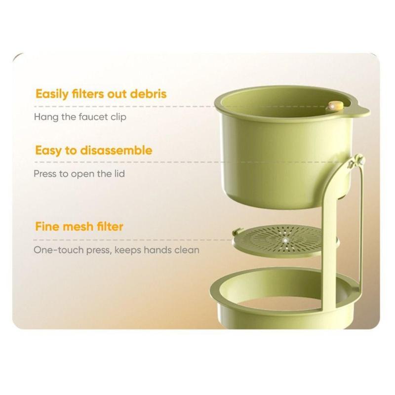 Waterproof Hanging Sink Drain Basket Openable Detachable Bottom Kitchen Food Residue Filter Strainer