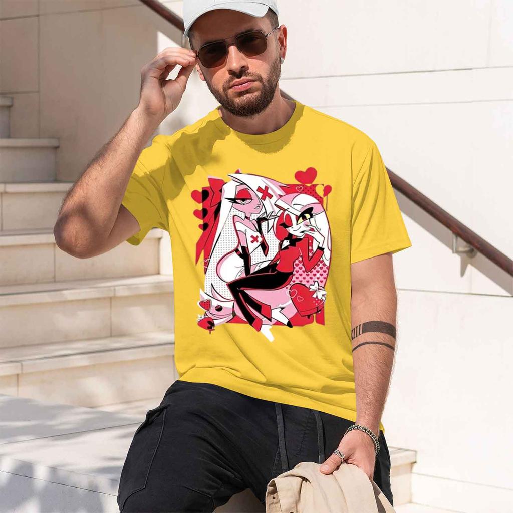 Anime Style Unisexs Tshirt He Themed Characters Valentines Day Gift For Him 2026 New Model Shortsleeve Crewneck Tshirt Classic