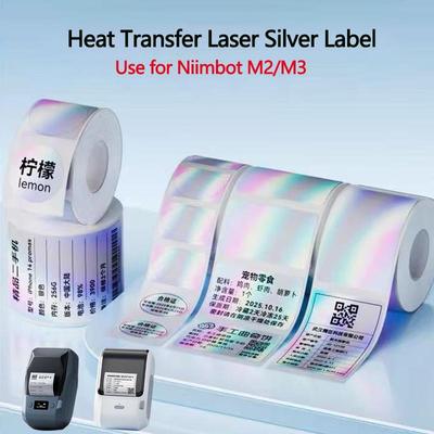 Бумага для термотрансферной печати Niimbot M2/M3 Laser Silver Label Круглая Квадратная Лазерная наклейка для принтера Niimbot M2 Самоклеящаяся
