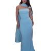 2025 Summer European & American Strapless Slim Cowl Neck Dress