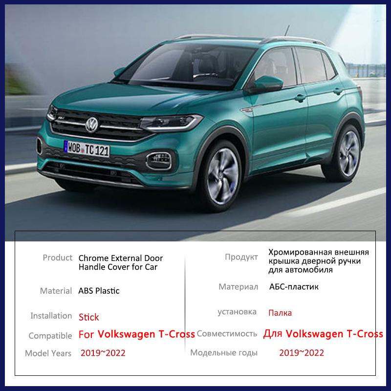 Car Chrome Door Handle Cover for Volkswagen VW T-Cross C11 Accessories Protective Film Styling Stickers Trim