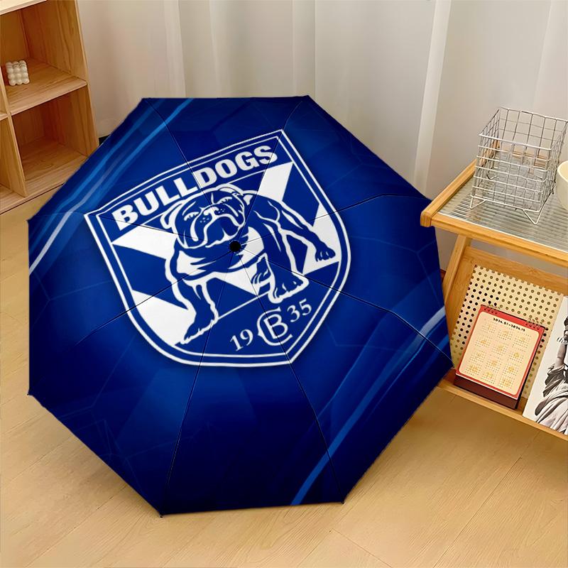 Canterbury-Bankstown Bulldogs Print Auto 8?Ribs Folding Umbrella Wind Resistant Lightweight Automatic Umbrella For Daily Travel