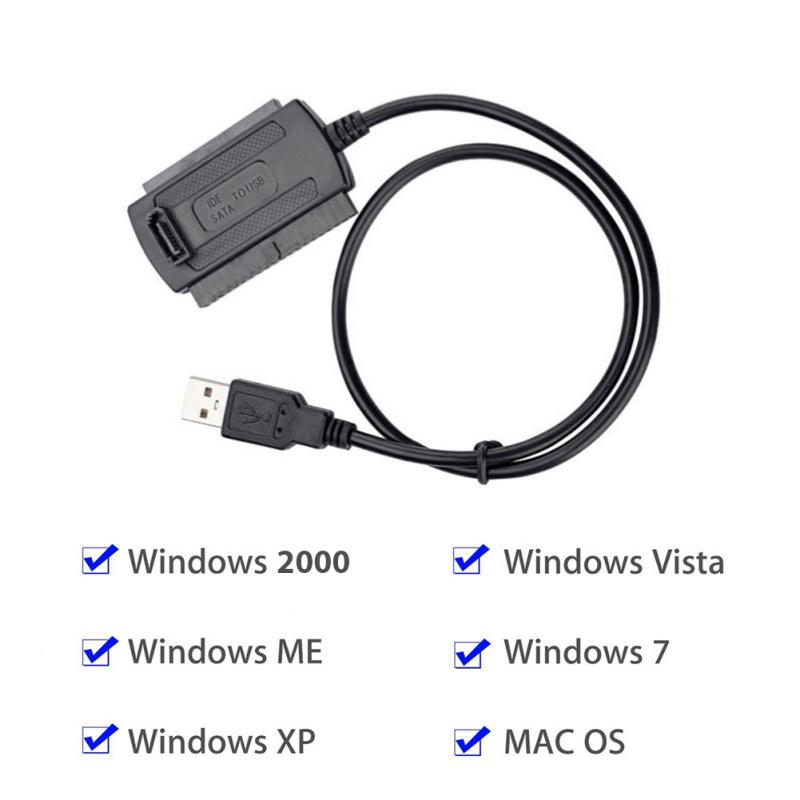 Usb To Ide Sata Кабель-адаптер 480 Мбит/с 2,5-дюймовый/3,5-дюймовый жесткий диск с 4-контактным шнуром питания