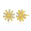 Snowflake Shape 18k Gold Plated Micro Inlaid Zircon Stud Earrings For Women