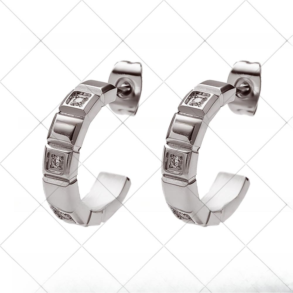 Темперамент Нишевые Высококлассные Квадратные Блоки с Серьгами-Бриллиантами Клетчатые Модные Серьги