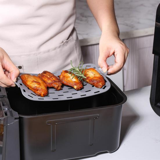 Силиконовый вкладыш для аэрофритюрницы Антипригарный коврик для выпечки Прямоугольная пароварка Пищевые маслостойкие коврики для торта, для гриля, кухонный инструмент для выпечки, аксессуары