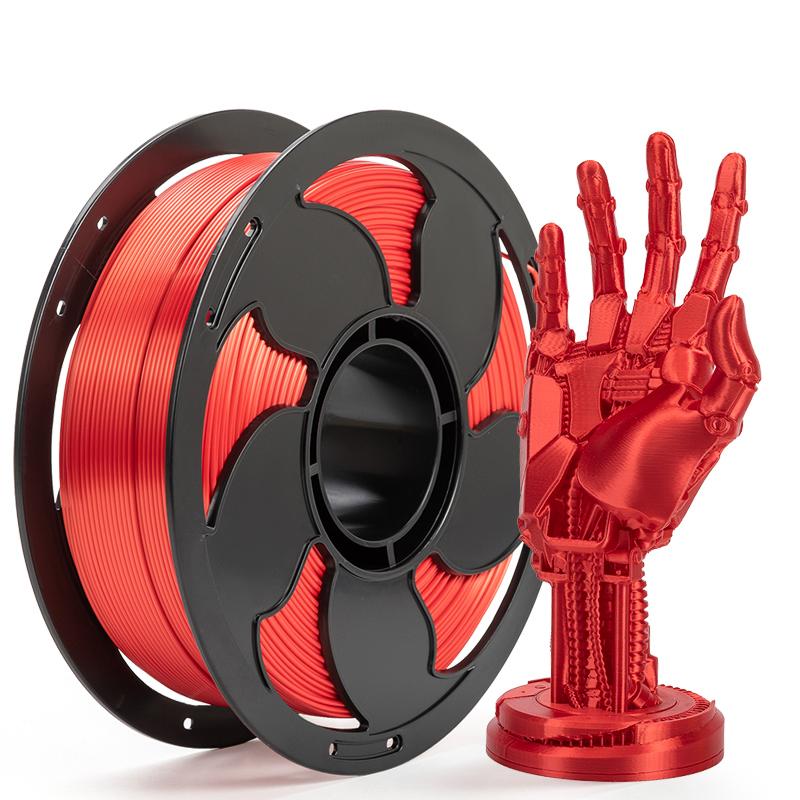 Silk PLA Filament 1.75mm PLA PETG 3D Printer Filament 1kg (2.2lbs) Plastic Spool Roll Metal Color PLA PETG Rods Silk Filament